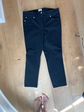 St. John Black Pants with Gold-Tone Accents